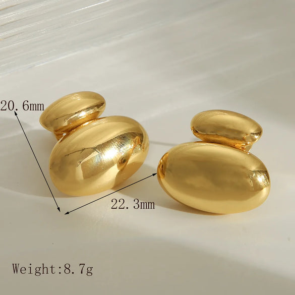 1 Pair IG Style Vintage Style Simple Style Round Plated Copper 18K Gold Plated Ear Studs
