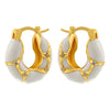 1 Pair IG Style Vintage Style U Shape Enamel Plating Inlay Copper Zircon 18K Gold Plated Earrings