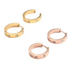1 Pair Korean Style Solid Color Titanium Steel Inlay Artificial Gemstones Hoop Earrings