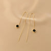 1 Pair Korean Style Square Stainless Steel Ear Line
