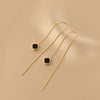 1 Pair Korean Style Square Stainless Steel Ear Line