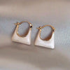 1 Pair Korean Style U Shape Enamel Alloy Hoop Earrings