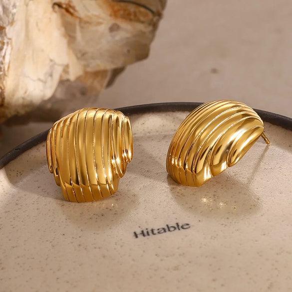 1 Pair Lady Classic Style Streetwear Semicircle 304 Stainless Steel Ear Studs