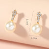 1 Pair Lady Geometric Inlay Alloy Artificial Pearls Ear Studs