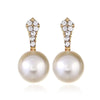 1 Pair Lady Geometric Inlay Alloy Artificial Pearls Ear Studs