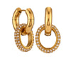 1 Pair Lady Geometric Plating Inlay Stainless Steel Zircon 18k Gold Plated Earrings Ear Studs