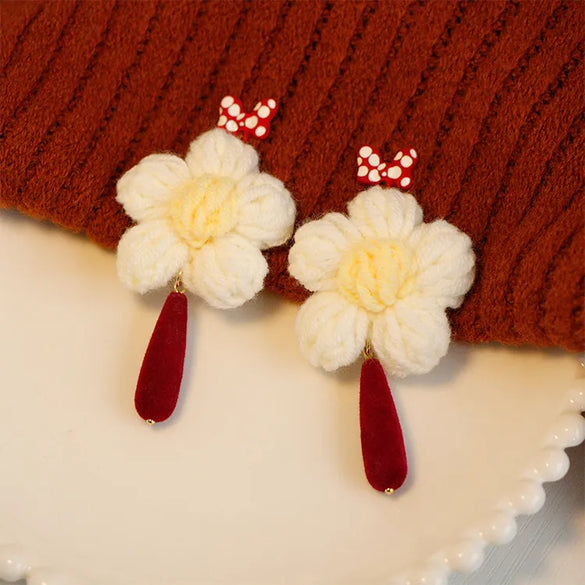 1 Pair Lady Rose Flower Alloy Drop Earrings