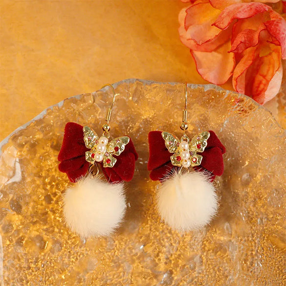 1 Pair Lady Rose Flower Alloy Drop Earrings