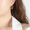 1 Pair Lady Sexy U Shape Plating Hollow Out 304 Stainless Steel Titanium Steel 18K Gold Plated Earrings