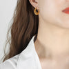 1 Pair Lady Sexy U Shape Plating Hollow Out 304 Stainless Steel Titanium Steel 18K Gold Plated Earrings