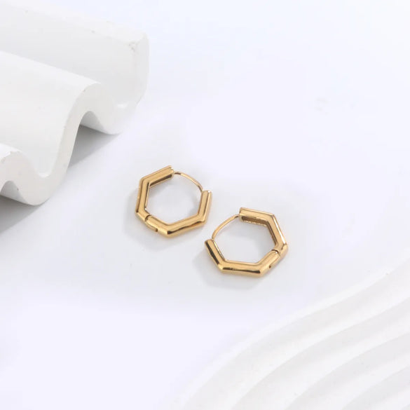 1 Pair Lady Simple Style Classic Style C Shape U Shape Geometric Plating 304 Stainless Steel 18K Gold Plated Hoop Earrings