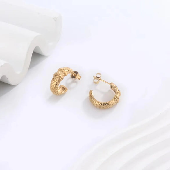 1 Pair Lady Simple Style Classic Style C Shape U Shape Geometric Plating 304 Stainless Steel 18K Gold Plated Hoop Earrings