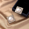 1 Pair Lady Simple Style Classic Style Square Plating Inlay Alloy Artificial Pearls 14k Gold Plated Ear Studs