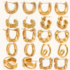 1 Pair Lady Simple Style Irregular Polishing Plating Stainless Steel 18K Gold Plated Hoop Earrings
