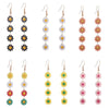 1 Pair Lady Sweet Flower Enamel Alloy Drop Earrings