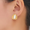 1 Pair Luxurious Classic Style Irregular Quadrilateral Plating Inlay 304 Stainless Steel Artificial Pearls 18K Gold Plated Ear Studs