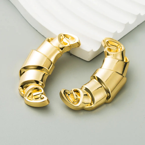 1 Pair Luxurious Horns Plating Alloy Gold Plated Silver Plated Ear Studs