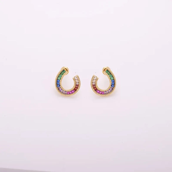 1 Pair Luxurious Simple Style Eye Solid Color Plating Inlay Copper Zircon Gold Plated Silver Plated Drop Earrings