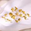 1 Pair Marine Style Classic Style Starfish Heart Shape Shell Plating 304 Stainless Steel Ear Studs