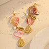 1 Pair Marine Style IG Style Conch Shell 304 Stainless Steel Shell 18K Gold Plated Drop Earrings