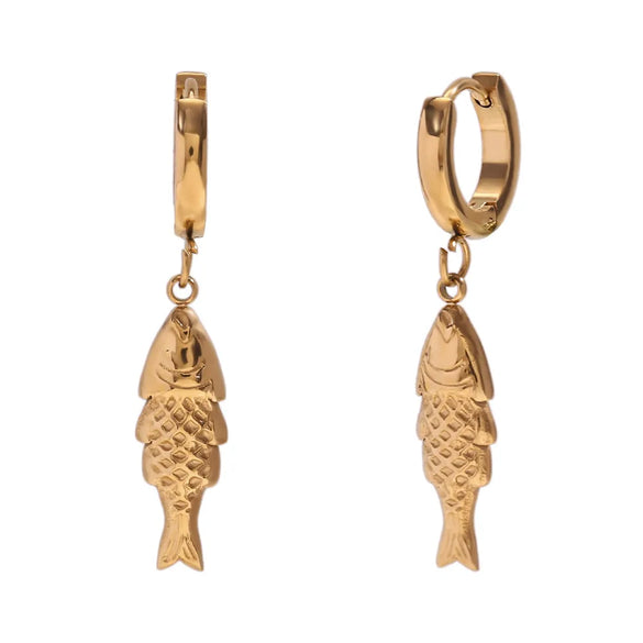 1 Pair Marine Style Modern Style Scallop Starfish Hippocampus Plating 304 Stainless Steel Drop Earrings