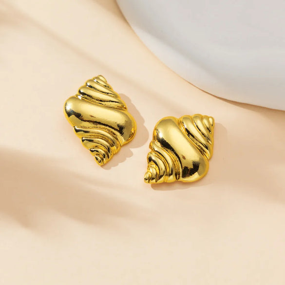 1 Pair Marine Style Modern Style Starfish Conch Irregular Plating Alloy Ear Studs