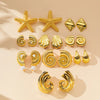 1 Pair Marine Style Modern Style Starfish Conch Irregular Plating Alloy Ear Studs