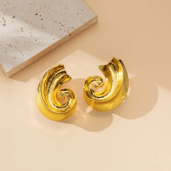 1 Pair Marine Style Modern Style Starfish Conch Irregular Plating Alloy Ear Studs
