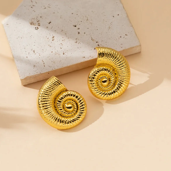 1 Pair Marine Style Modern Style Starfish Conch Irregular Plating Alloy Ear Studs