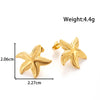 1 Pair Marine Style Modern Style Starfish Flower Butterfly Plating Titanium Steel Ear Studs