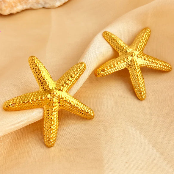 1 Pair Marine Style Simple Style Classic Style Starfish 201 Stainless Steel 18K Gold Plated Ear Studs