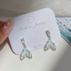 1 Pair Marine Style Sweet Starfish Shell Fish Tail Alloy Resin Drop Earrings Ear Studs