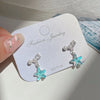 1 Pair Marine Style Sweet Starfish Shell Fish Tail Alloy Resin Drop Earrings Ear Studs