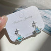 1 Pair Marine Style Sweet Starfish Shell Fish Tail Alloy Resin Drop Earrings Ear Studs