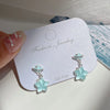 1 Pair Marine Style Sweet Starfish Shell Fish Tail Alloy Resin Drop Earrings Ear Studs