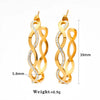 1 Pair Modern Style Artistic C Shape Hollow Out Inlay 304 Stainless Steel Zircon 16K Gold Plated White Gold Plated Gold Plated Ear Studs