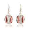 1 Pair Modern Style Baseball Basketball Football Inlay Zinc Alloy Rhinestones Drop Earrings