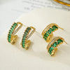 1 Pair Modern Style C Shape Plating Inlay Copper Zircon 18k Gold Plated Ear Studs