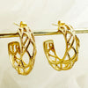 1 Pair Modern Style Commute C Shape Irregular Polishing Plating Hollow Out Stainless Steel Metal Gold Plated Ear Studs