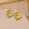 1 Pair Modern Style Geometric Flower Stamping 304 Stainless Steel Imitation Gold  Drop Earrings Ear Studs