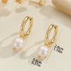 1 Pair Modern Style Korean Style Geometric Stainless Steel Freshwater Pearl Gold Plated Drop Earrings