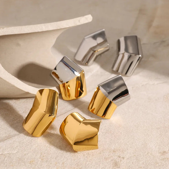 1 Pair Modern Style Simple Style Classic Style Color Block 304 Stainless Steel Earrings