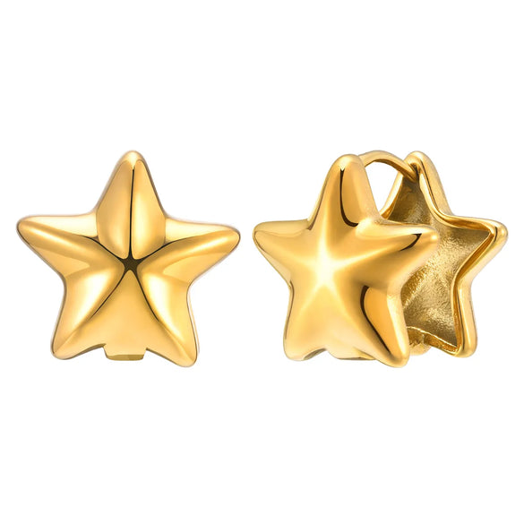 1 Pair Modern Style Simple Style Classic Style Star 201 Stainless Steel Gold Plated Ear Studs