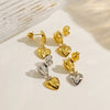 1 Pair Modern Style Simple Style Heart Shape Polishing 304 Stainless Steel 14K Gold Plated Drop Earrings