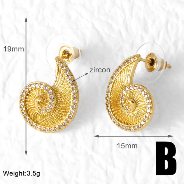 1 Pair Modern Style Simple Style Round Plating Inlay Copper Zircon 18K Gold Plated Ear Studs