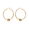 1 Pair Modern Style Simple Style Solid Color Inlay Stainless Steel Zircon Earrings