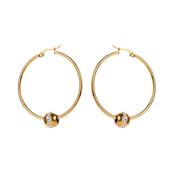 1 Pair Modern Style Simple Style Solid Color Inlay Stainless Steel Zircon Earrings