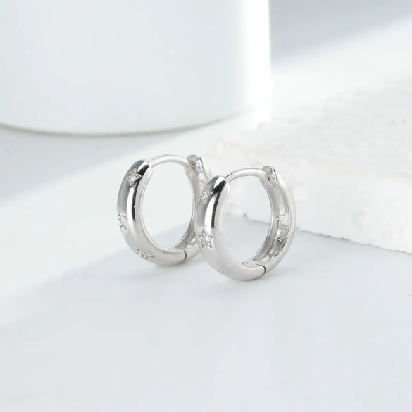 1 Pair Modern Style Star Plating Inlay Sterling Silver Zircon Gold Plated Earrings