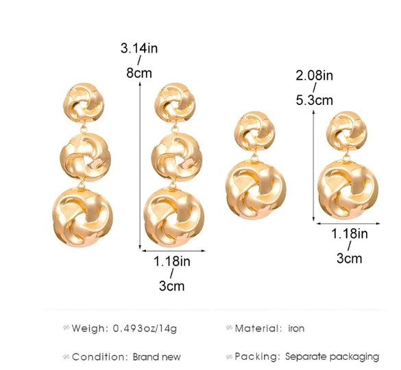 1 Pair Nordic Style Simple Style Geometric 304 Stainless Steel Iron Drop Earrings