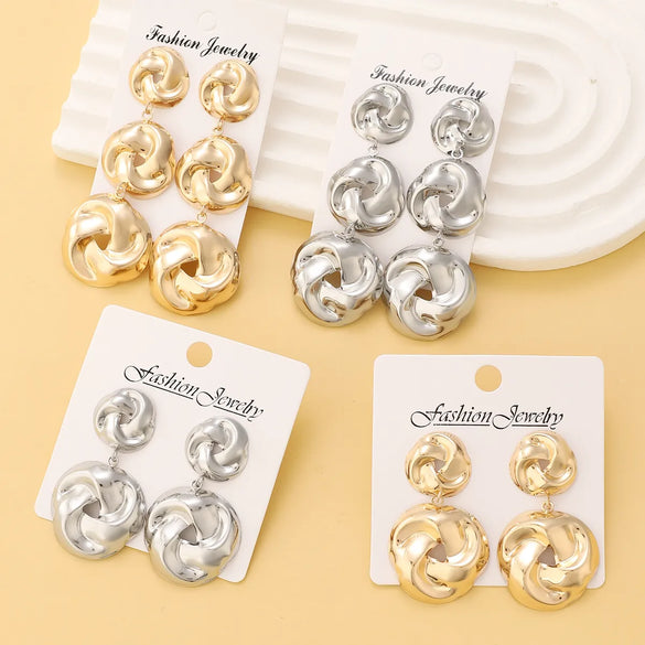 1 Pair Nordic Style Simple Style Geometric 304 Stainless Steel Iron Drop Earrings